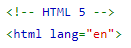html5 language declaration