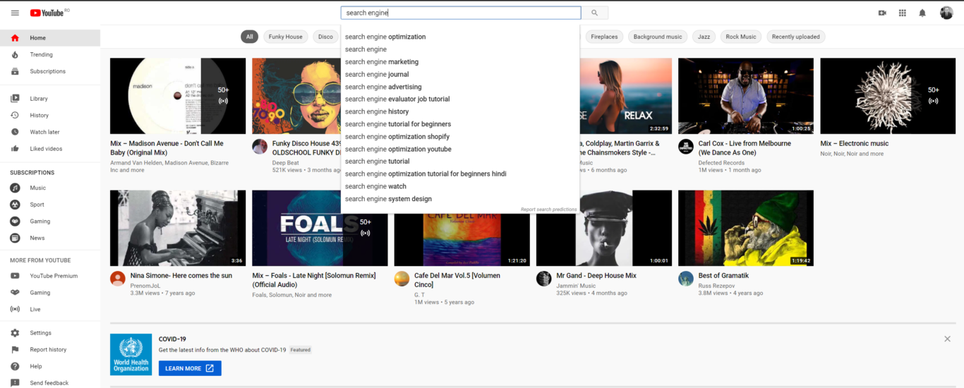 Youtube Search engine