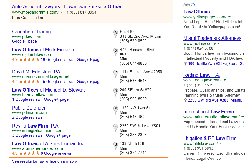 Local SEO citations sources for law office